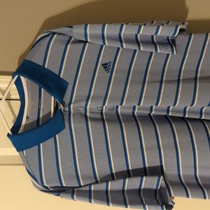 Adidas polo shirt, blue stripes XXL